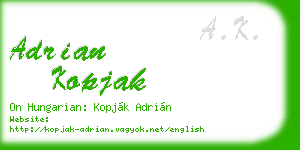 adrian kopjak business card