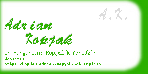 adrian kopjak business card